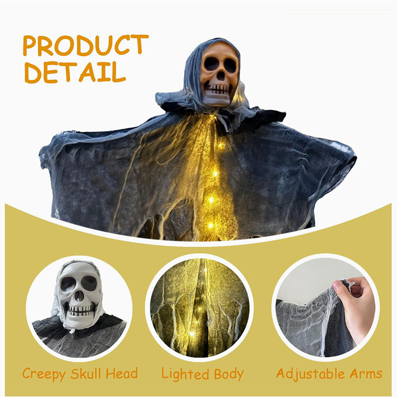 "Glowing Skeleton Ghost Prop – Scary Halloween Decoration